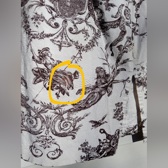 🦊Brown and White Rococo themed Animal Pencil Skirt With Pockets! - Picture 3 of 6